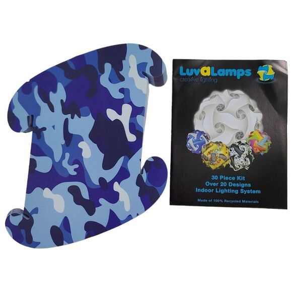 Camo Blue Puzzle Lamp Kit 30 Pieces DIY FanLampz Light & Cord Not Included - Picture 1 of 3